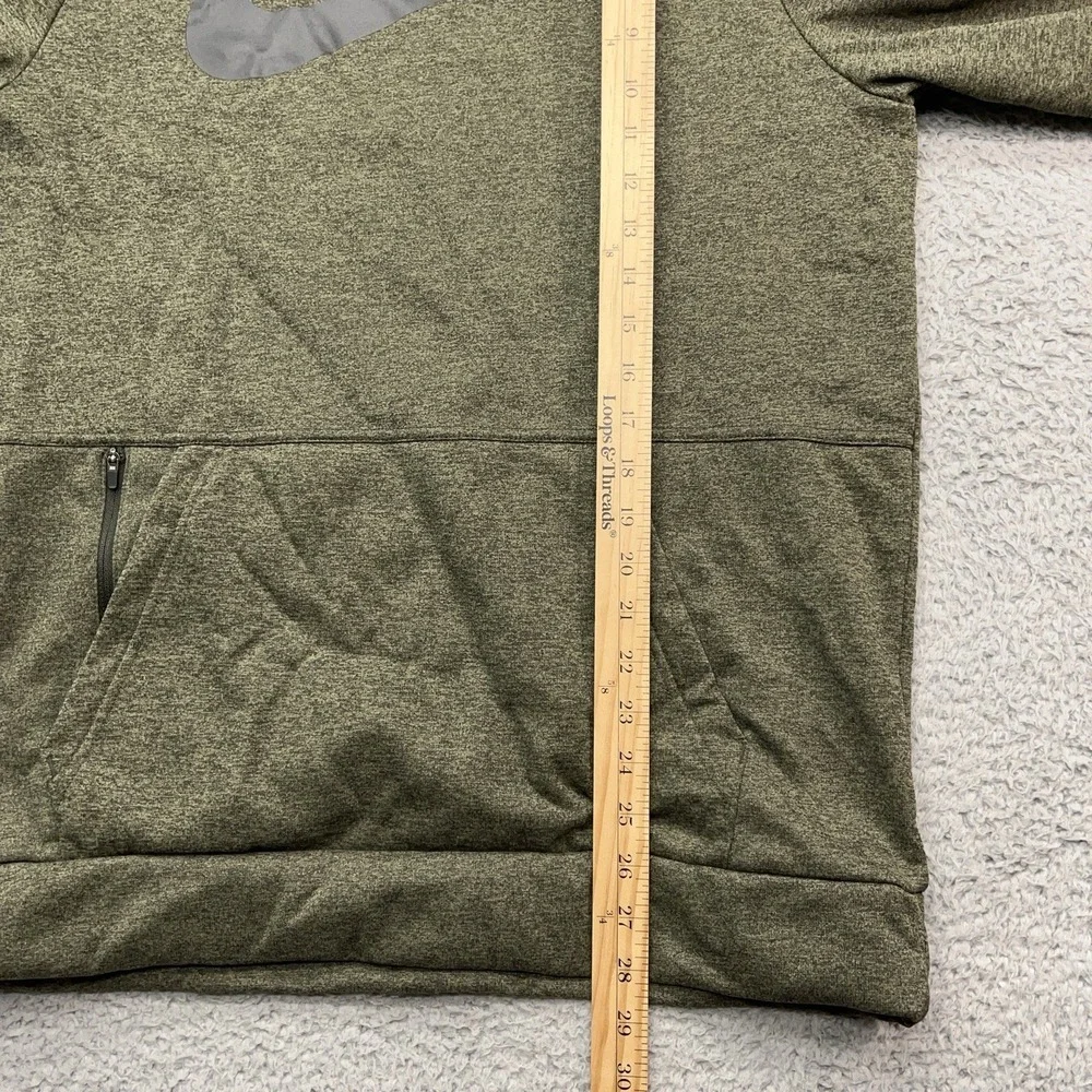 Nike Therma-Fit Training Hoodie Mens M Heather Green Fleece Zip Pocket NEW‎